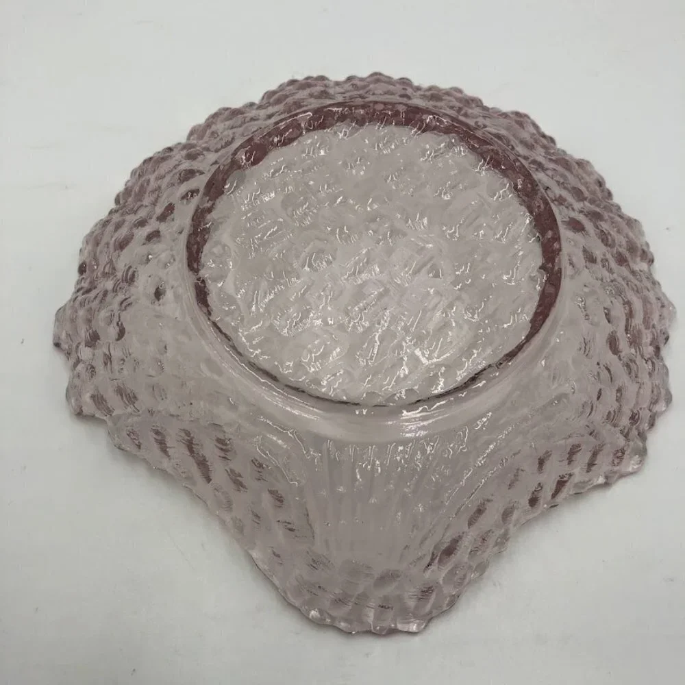 Pink Shell Shaped Appetizer Snack Bowls Set of 7 Scallop Edges 1 Big 6 Small